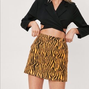 Nasty Gal Tailored Tiger Print Mini Skirt Size 4